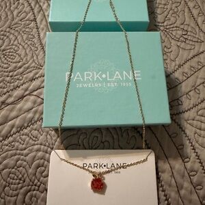 Park Lane Gold-Tone Necklace with Orange Apple shaped Gemstone